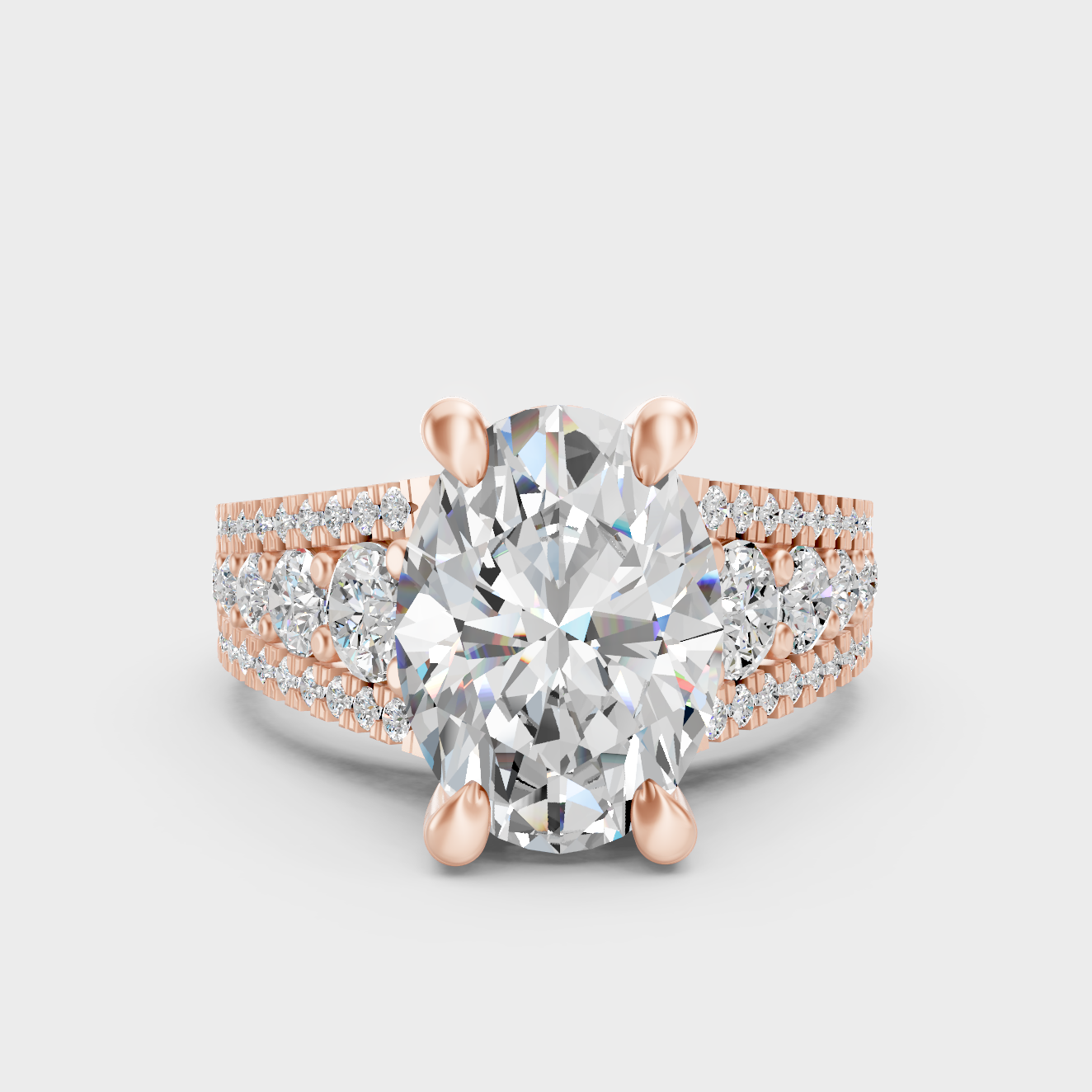 Contemporary Lab Diamond Solitaire Ring In Rose Gold